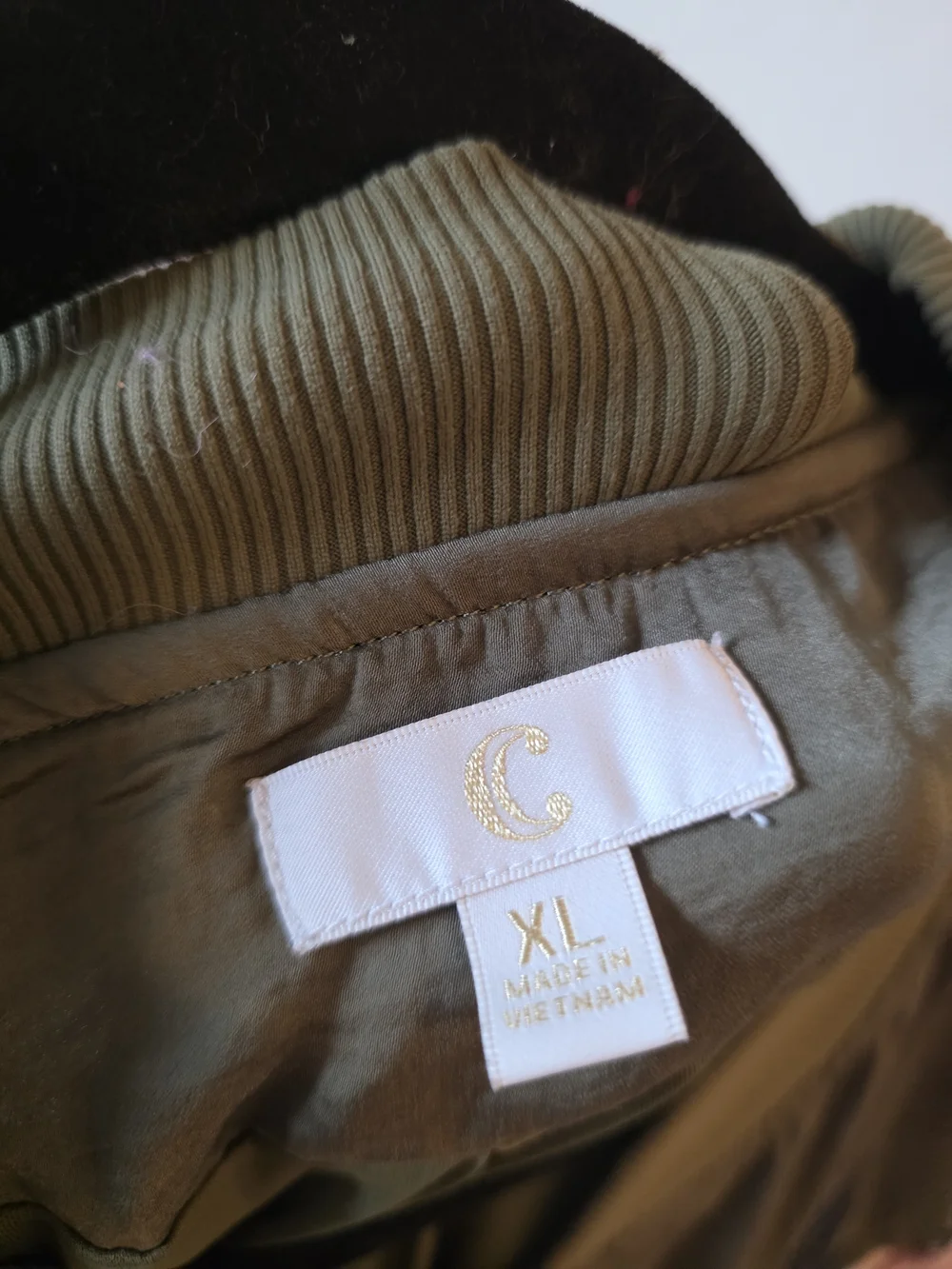 Women's Olive Green Embroidered Rose Bomber Jacket - Picture 9 of 9